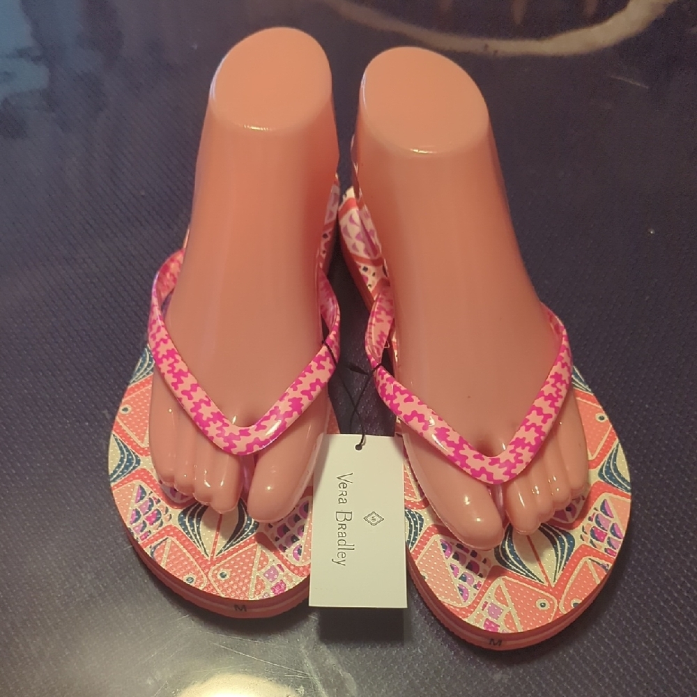 Vera Bradley Go Fish Coral Sandals